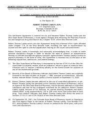 settlement agreement with the state board of pharmacy - Ohio State ...