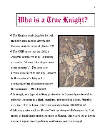 A True Knight - Arthuriana