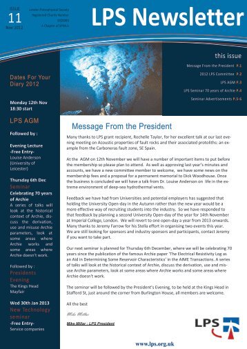 Download November 2012 Newsletter - London Petrophysical Society