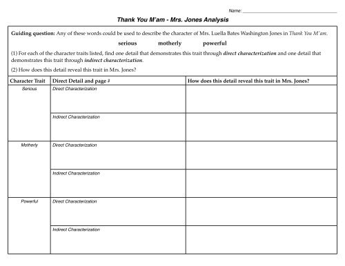 download the Mrs. Jones assignment