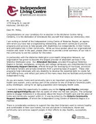 Letter to Mr. John Milloy, September 8, 2011 - Independent Living ...