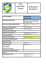 Rewards Policy - Cavendish School