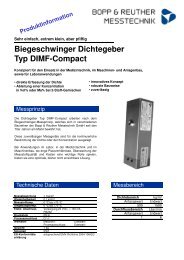 Biegeschwinger Dichtegeber Typ Dimf-Compact - Bopp & Reuther ...