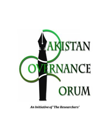 Pakistan Governance Forum (PGF) - theresearchers