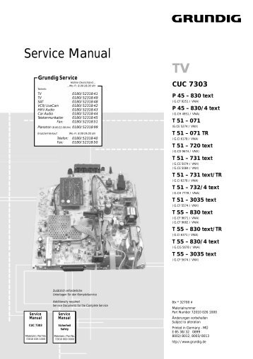 CUC7303 - Service Manual TV - cmszd