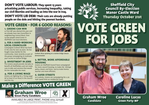 See Graham's election leaflet here - Sheffield Green Party