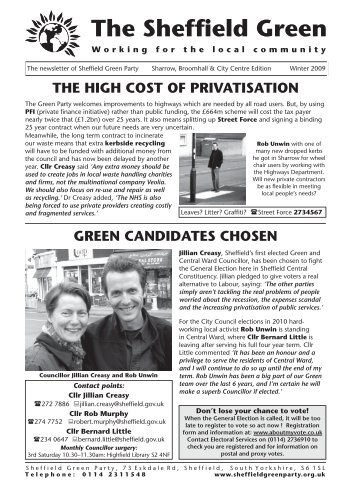 October 2009 - Sheffield Green Party