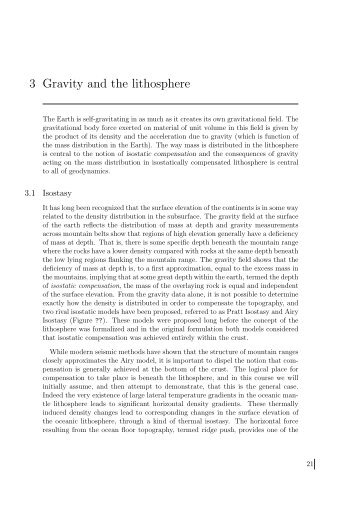 3 Gravity and the lithosphere