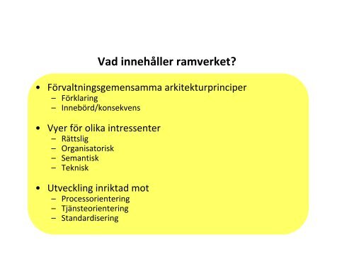 Svenskt Nationellt ramverk för interoperabilitet ... - Semicolon