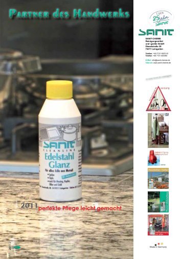 Sanitärprodukte - SANIT Reinigungsmittel und -geräte GMBH