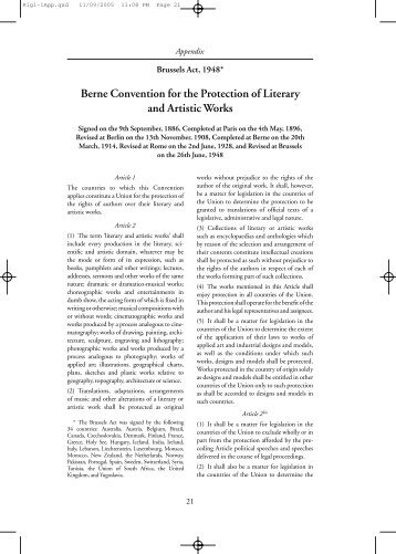 Berne Convention for the Protection of Literary and Artistic Works
