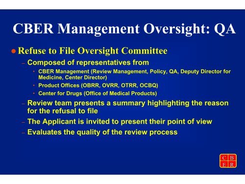 CBER 101 - Biologics License Application Process