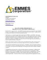 Anne Lindblad Promoted to President/CEO of The EMMES ...