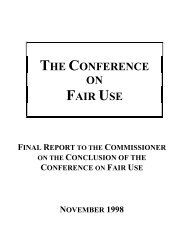 Conference on Fair Use - United States Patent and Trademark Office