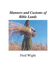 Manners and Customs of Bible Lands