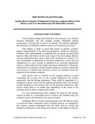 DEBT BUYER COLLECTION CASE Sample Brief in ... - Philip D. Stern