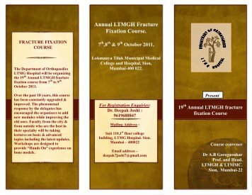 Annual LTMGH Fracture Fixation Course. - Lokmanya Tilak ...