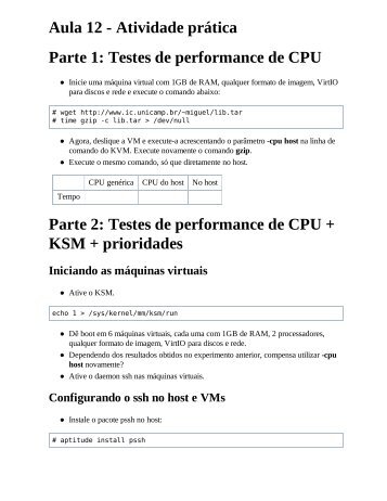 Aula 12 - Atividade prÃ¡tica Parte 1: Testes de performance de CPU ...