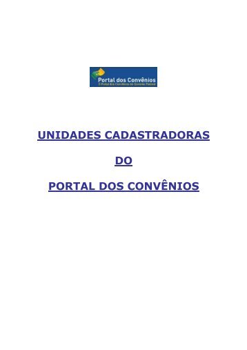 Unidades Cadastradoras - Governo do Estado do Rio de Janeiro