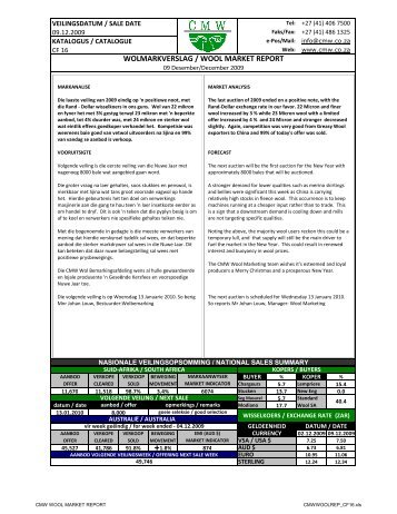 WOLMARKVERSLAG / WOOL MARKET REPORT - Cape Mohair ...