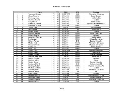 OSTA Seniority List - Ostahome.org