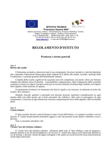 Regolamento di Istituto - Nitti