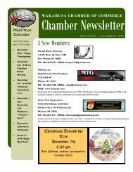 3 New Members: - Wakarusa Chamber of Commerce