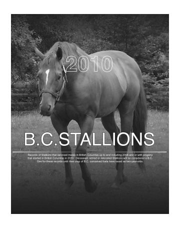 2010 stallion records - Canadian Thoroughbred Horse Society (BC ...