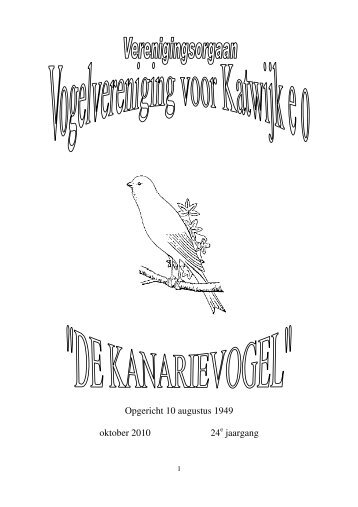 Maandblad oktober 2010 - VV De Kanarievogel