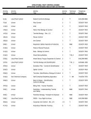 Structural Pest Control Board -- Approved Continuing Education ...