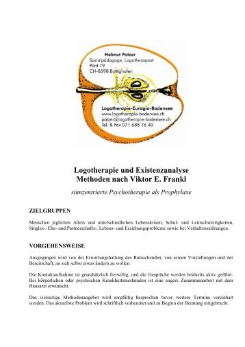 Logotherapie und Existenzanalyse Methoden nach Viktor E. Frankl