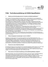 FAQ: Technikerausbildung mit EASA-Spezifikation