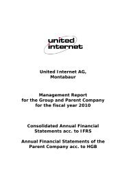 United Internet AG - Annual Financial Report 2010