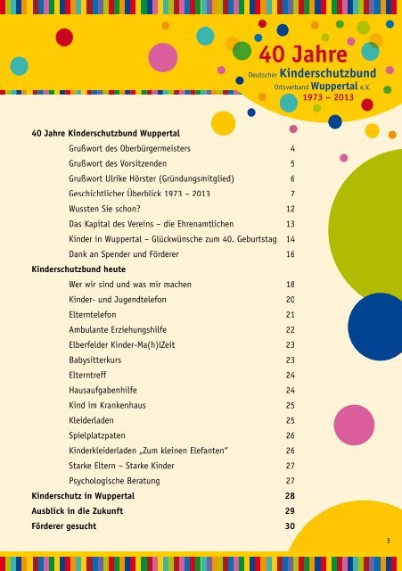 40 Jahre 40 Jahre - Kinderschutzbund Wuppertal