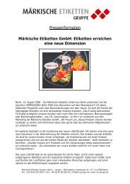 Presseinformation Märkische Etiketten GmbH: Etiketten erreichen ...