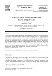 Job satisfaction among information system (IS) personnel