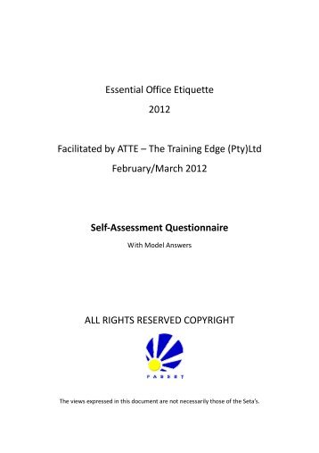 Essential Office Etiquette 2012 Facilitated by ATTE â€“ The Training ...