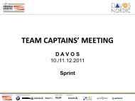 TEAM CAPTAINS' MEETING - Davos Nordic