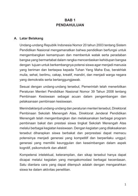 Pedoman OPSI - Direktorat Pembinaan SMA