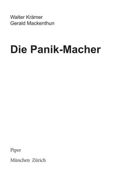 Die Panik-Macher - Dr. Gerald Mackenthun