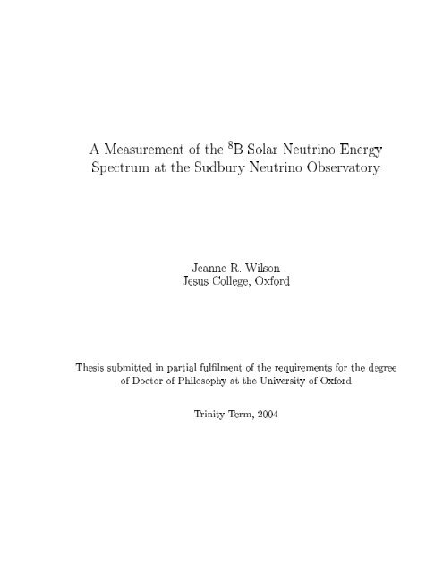 A Measurement of the %B Solar Neutrino Energy Spectrum at the ...