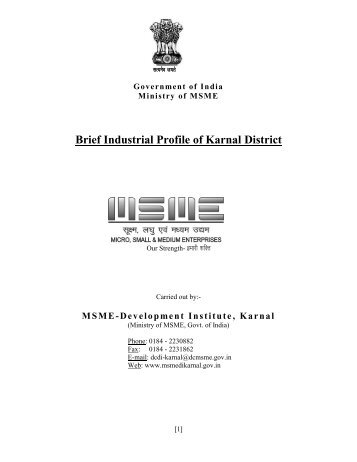 Micro, Small & Medium Enterprises Development Institute, Karnal