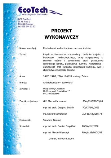 PROJEKT WYKONAWCZY