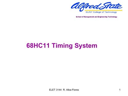 68HC11 Timing System