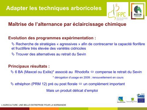 Adapter les techniques arboricoles Maîtrise de l'alternance