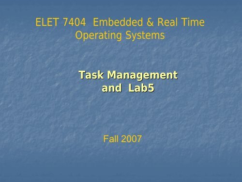 Task Management and Lab 5