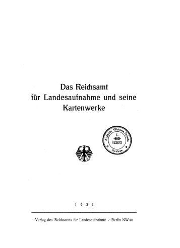 Das Reichsamt für Landesaufnahme und seine