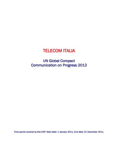 TELECOM ITALIA - Global Compact Network Italia