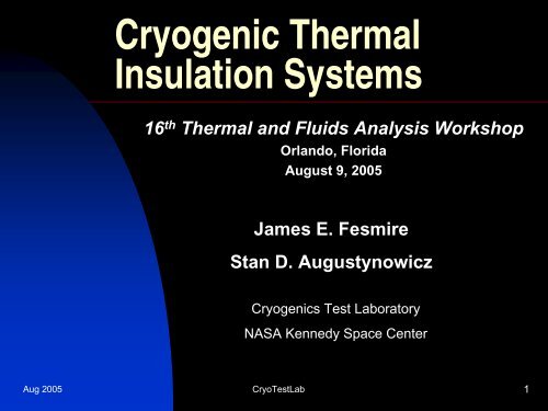 Cryogenic Thermal Insulation Systems