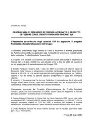 Credito Fondiario Toscano - Banca CR Firenze